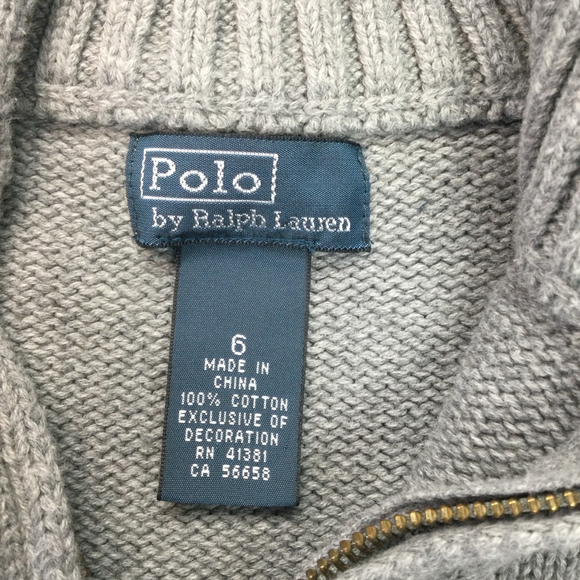 Boys Polo by Ralph Lauren Sweater ligh Gray Size 6 - Picture 8 of 11